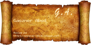Gaszner Abod névjegykártya